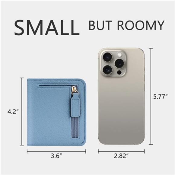 Slim Bifold Credit Card Holder, Blue - Picture 5 of 7